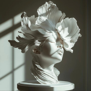 Elegante estatua abstracta de fibra de vidrio de belleza femenina Diseño ondulado suave para vestíbulo de hotel y espacios de lujo - Product Image 3