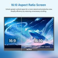 Monitor Portátil para Juegos de 16 Pulgadas con Altavoces Estéreo Integrados, Conector de Audio Independiente, Sonido Envolvente