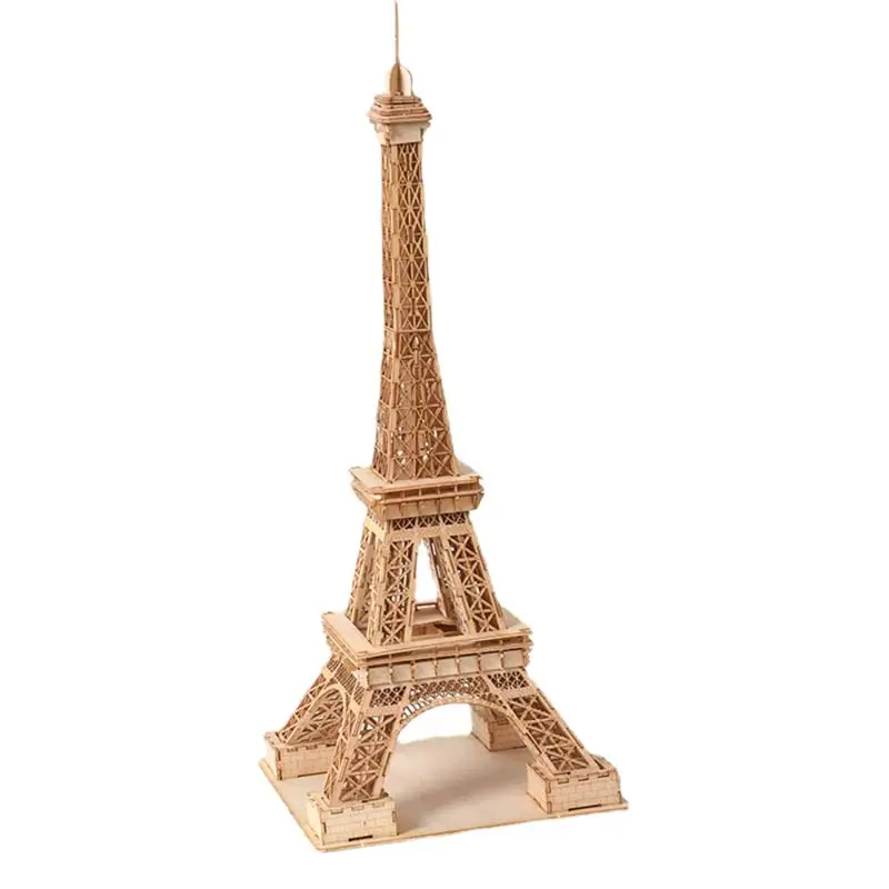 Customized DIY Wooden Model Craft Kit Eiffel Tower Assemble Educational Children's Toy 3D Wooden Decorations