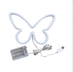 Prix favorable papillon Dimmable LED néon Tube lumière signe mur Art à piles suspendus enfants chambre maison fête décor - Product Image 1