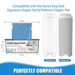 Sacs de recharge pour poubelle à couches compatibles Genie Easy Roll Signature Platinum, technologie anti-odeurs à 7 couches, matière plastique - Product Image 3