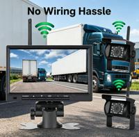 Sistema de Cámara Inalámbrica Impermeable IP68 para Camiones, Monitor de 7 Pulgadas con Visión Nocturna IR de 720P para Semirremolques y Camiones Pesados