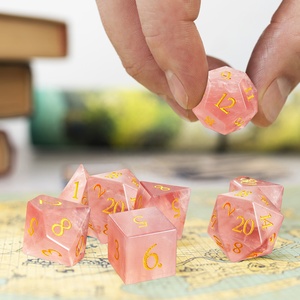 7Pcs Tùy Chỉnh Màu Hồng Pha Lê 16Mm Đa Diện Xúc Xắc Đặt Nhà Máy Bán Buôn Sang Trọng Handmade RPG Xúc Xắc Cho Dungeons Và Dragons - Product Image 3