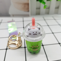 Porte-clés personnalisé de haute qualité 2d 3d thé à bulles liquides solides Boba thé au lait porte-clés personnalisé pour cadeau promotionnel