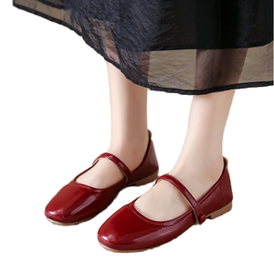 <b>Lightweight</b> Summer Breathable <b>Waterproof</b> PU Leather Toe Ballet Flat Women <b>Shoes</b> Casual Dress Outdoor Soft Soled Button Closure - Product Image 1