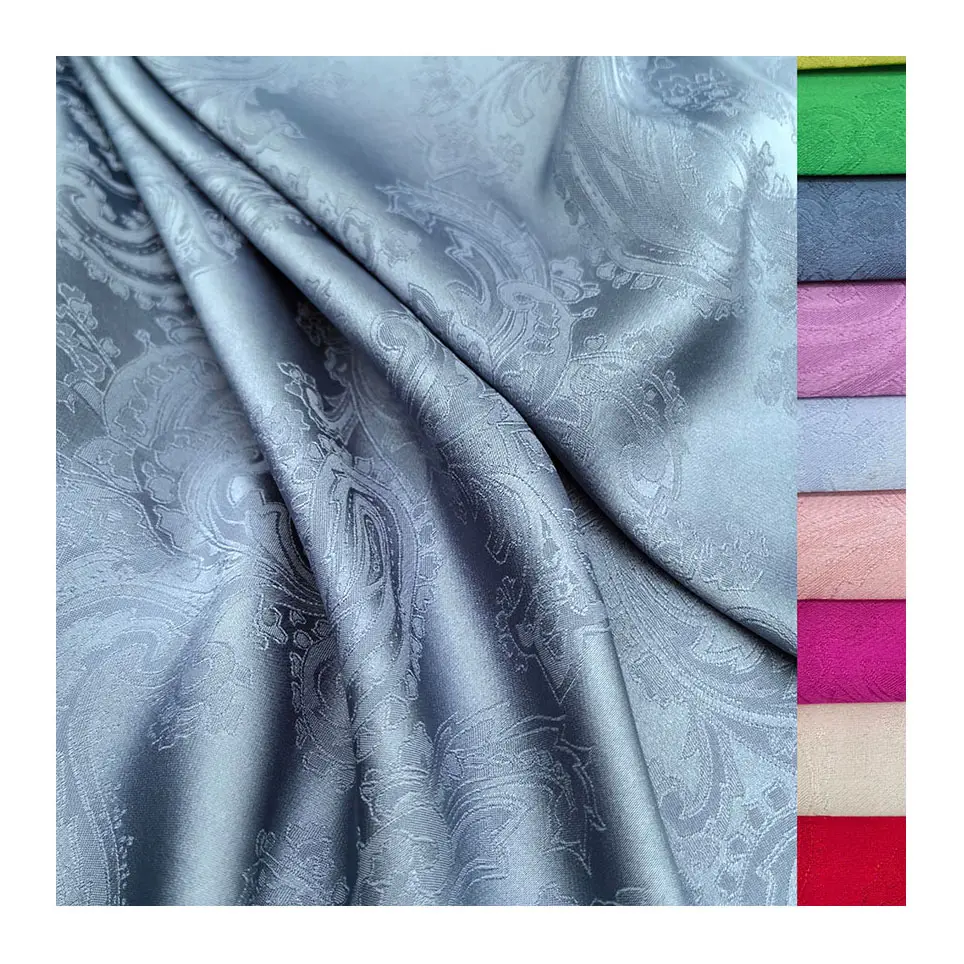 Kleuren Beschikbaar Jacquard Satijn Stof 96 Polyester 4 Spandex Matte Satijnen Stof Voor Jurk/Nachtkleding/Blouse