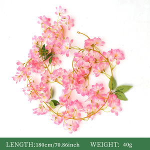 Guirnaldas de Flores Artificiales de Forsythia y Cerezo, 180 cm, Flores de Seda y Plástico de Alta Simulación, Decoraciones para Bodas y Hogar - Product Image 6