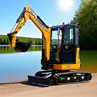 Mini-excavatrice Herestrong 2,7 tonnes CE EURO5 EPA avec moteur Yanmar, excavatrice sur chenilles avec accessoires de pompage et d'engrenage