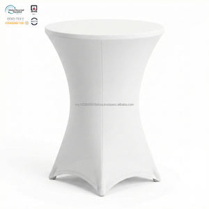 ผ้าคลุมโต๊ะสแปนเด็กซ์สีดำขนาด 8 ฟุต ได้รับการรับรองจาก NFPA ผ้าคลุมโต๊ะแบบยืดได้ เป็นมิตรกับสิ่งแวดล้อม กันน้ำ ทนทาน ดีไซน์ทันสมัย เหมาะสำหรับงานแต่งงาน - Product Image 1