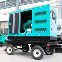 Groupe électrogène diesel portable super silencieux Leiteng 20-150 kW triphasé sur remorque, groupe électrogène industriel mobile sur remorque