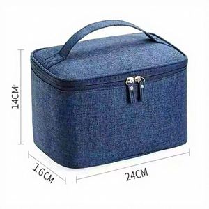 Sac de toilette de voyage portable pour femme, grande capacité, en tissu Oxford, avec fermeture éclair, étanche, pliable, pour l'extérieur - Product Image 2