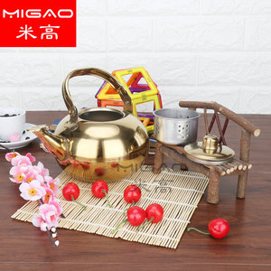 Tetera Migao de acero inoxidable, chapada en oro titanio, con silbato esférico y tapa, resistente al calor, para la ceremonia del té. - Product Image 4