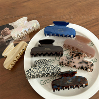 Grandes pinces à cheveux en acétate, 8 couleurs, barrettes, imprimé écaille de tortue, style français, pour femmes aux cheveux épais