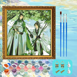 Tranh vẽ tay nhân vật Anime Tranh sơn dầu kỹ thuật số tự làm tranh sơn trang trí phòng ngủ màu nude theo phong cách hoạt hình bằng số - Product Image 1