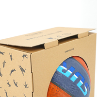 Boîte d'emballage en carton ondulé à quatre coins creux personnalisée pour ballons de sport, présentoir cadeau, vente en gros OEM ODM