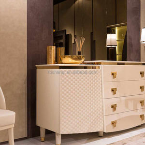 שיק אירופאי סִגְנוֹן ארון שולחן צדדי משיש ובסיס פלדה לריהוט טרקלין - Product Image 3