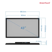 Écran interactif de 43 pouces, moniteur tactile infrarouge intérieur, écran LCD numérique de 43 pouces, signalisation numérique et affichages, signalisation numérique murale