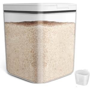 Wholesale Plastic PP Glossy Rectangle Home Kitchen Rice Storage <b>Containers</b> 20-35L Capacity Moisture Proof Food Grains Lids - Product Image 1