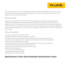 เครื่องทดสอบการติดตั้งอเนกประสงค์ 1663 พร้อมการวัดฉนวน ความต่อเนื่อง ลูป RCD PEFC PSC รุ่นที่ 3 500V - Product Image 3