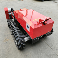 Robot tondeuse agricole électrique sur chenilles télécommandé autopropulsé à braquage zéro tout-terrain pour terrains agricoles
