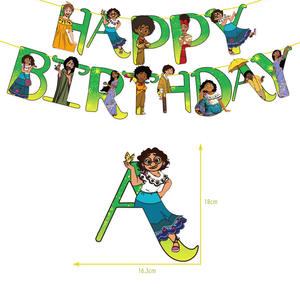 Décoration de fête d'anniversaire sur le thème d'<span class=keywords><strong>Encanto</strong></span>, bannière joyeux anniversaire magique pour toute la maison, ballon de personnage de dessin animé, décoration de gâteau et de cupcake - Product Image 5
