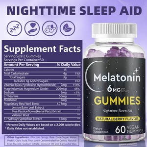 Suplemento para dormir con gominolas de melatonina, ayuda para dormir - Product Image 2