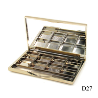 Produit étui cosmétique à clapet avec miroir, palette d'ombres à paupières 8 couleurs en plastique doré avec motif imprimé 3D personnalisé