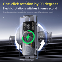 Cargador de Coche, Novedades, Pantalla Plegable Personalizable, Cargador Inalámbrico Rápido de 15 W para Móvil, Soporte de Ventilación de Aire, Portátil y Ajustable