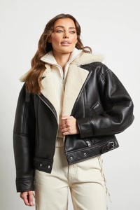 Rxfurs Ngoài Trời Cắt Quần Áo Phụ Nữ Lần Lượt Xuống Cổ Áo Da Áo Khoác Ấm Cashmere Len Cừu Cắt Áo Khoác - Product Image 2