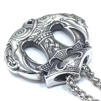 Colliers d'ancre de navire de marteau de Viking Crow Thor à la mode pour hommes Style d'amulette unique et significatif avec chaîne de serpent en acier inoxydable