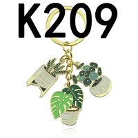 Mignon émail porte-clés Cactus fleur porte-clés dessin animé feuille verte plantes en pot porte-clés souvenirs cadeaux pour femmes hommes sac bijoux