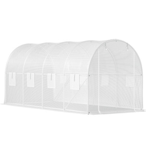 Invernadero de malla de PE blanca con estructura metálica, impermeable y de fácil montaje para cultivo en exteriores. - Product Image 1
