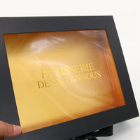 Boîte cadeau magnétique de luxe personnalisée avec fenêtre transparente, boîte d'emballage rigide pliable en papier avec fenêtre pour biscuits, gâteaux, ensembles de pâtisserie