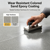 Revêtement de sol en résine époxy haute dureté avec sable coloré, imperméable, sans joint, décoratif, terrazzo, intérieur/extérieur, brossable, liquide