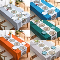 Nappe de table rectangulaire imprimée florale de luxe moderne nappe en PVC imperméable pour table à manger à la maison