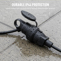 Kit de Conector y Acoplador Schuko para Exteriores de 90 Grados PHEIYON para Cable de Extensión de 3G1.5mm² para Ensamblaje de Cables