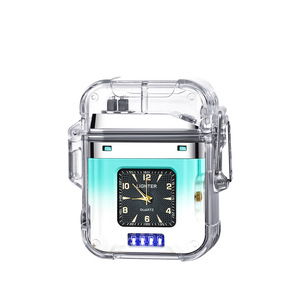 Reloj de Cuarzo con Encendedor de Doble Arco y Lámpara COB, Carga Tipo C, Resistente al Agua IP56, Caja Transparente con Linterna - Product Image 4