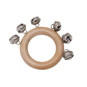 En gros, Instrument de percussion Orff en bois à 6 anneaux, clochette à main, instrument de musique, hochet pour bébé - Product Image 6