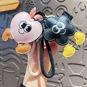 Creative Leather Light Keychain Cute Cartoon Walking Heart Couple Design Eco-Friendly Durable Delicate Small Accessory for