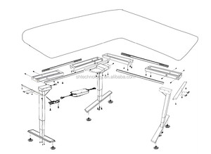 Bàn Điều Chỉnh Chiều Cao Bằng Điện Bàn Điều Hành Góc Với Sơn Màu Xám Đồ Nội Thất Văn Phòng Thương Mại - Product Image 5
