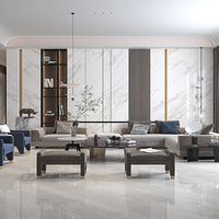 Carrelage en porcelaine brillant effet marbre gris clair 900x1800mm, veinage blanc, rectifié, étanche, pour sol et mur, salle de bain moderne, villa, hôtel