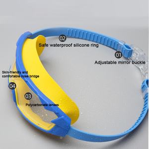 Gafas de Natación de Silicona con Marco Grande para Niños, Planas, Transparentes, Impermeables y Antivaho, Diseño Personalizable - Product Image 6