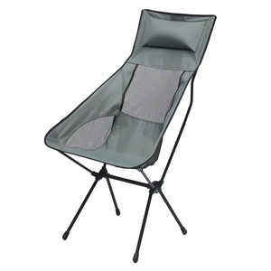 Silla Plegable Portátil Moderna para Exteriores con Marco de Hierro y Tela Oxford 600D, Silla Luna de Respaldo Alto para Camping, Playa, Viajes y Pesca - Product Image 5