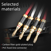 Cable de Audio para Altavoces de Alta Gama, Chapado en Plata OCC, con Conector Banana de Fibra de Carbono para Sistemas de Alta Fidelidad y Micrófonos