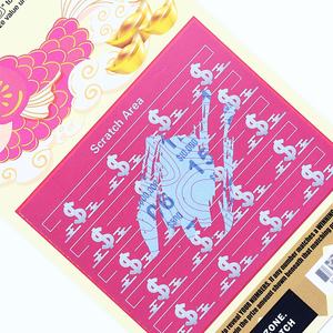 Características de seguridad del sello dorado Impresión de lotería Scratch and Win Cards Contraseña aleatoria Datos Scratch Card - Product Image 4