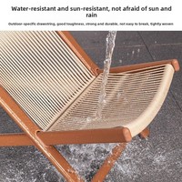 Chaise longue pliante en rotin Yunqi, style minimaliste moderne, avec dossier, structure métallique, pieds antidérapants, pour balcon, cour, jardin, extérieur