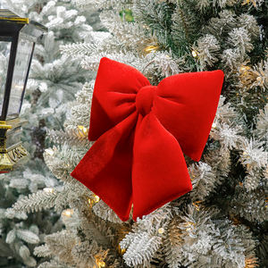 Shuangyuan โบว์สีแดงประดับต้นคริสต์มาสทำจากผ้าฝ้ายสำหรับตกแต่งงานปาร์ตี้ - Product Image 3