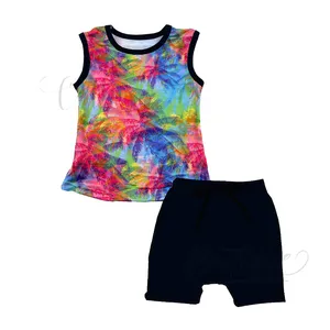 Liangzhe OEM e ODM set di abbigliamento per ragazzi di design tropicale set di abbigliamento per ragazzi e ragazze