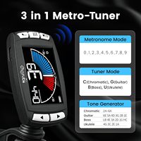 Accordeur de guitare numérique rechargeable 3-en-1 Cherub WMT-560 en plastique avec clip pour guitare, basse, ukulélé et violon