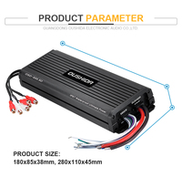 Amplificateur audio de voiture stéréo de classe D étanche à bas prix de haute qualité